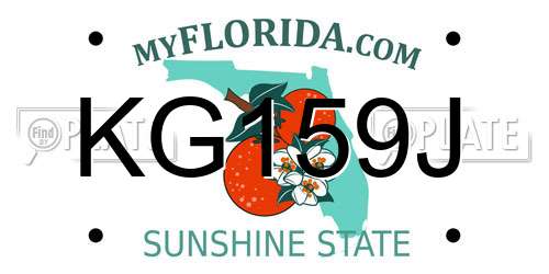 KG159J Florida License Plate