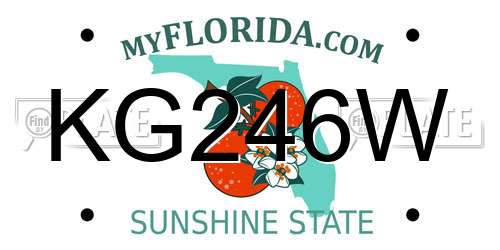 KG246W Florida License Plate