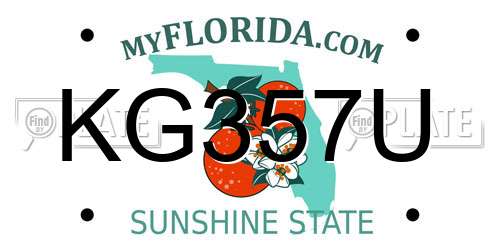 KG357U Florida License Plate
