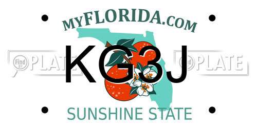 KG3J Florida License Plate