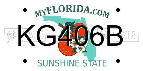 KG406B Florida License Plate