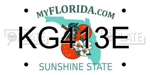 KG413E Florida License Plate