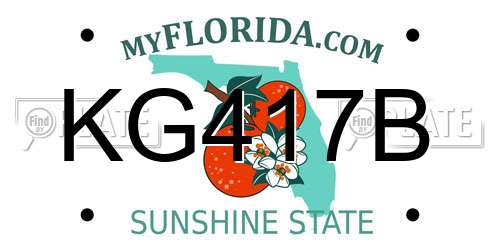 KG417B Florida License Plate