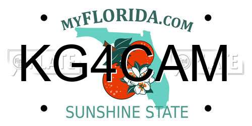 KG4CAM Florida License Plate