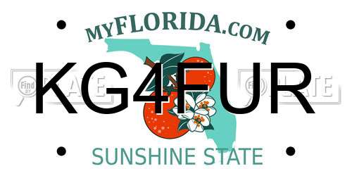 KG4FUR Florida License Plate