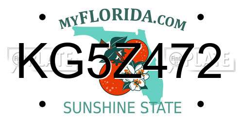 KG5Z472 Florida License Plate