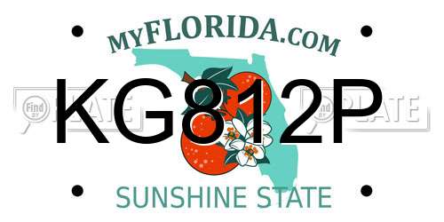 KG812P Florida License Plate