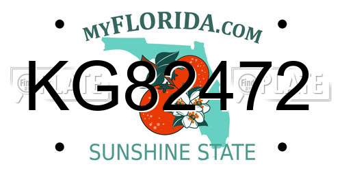 KG82472 Florida License Plate