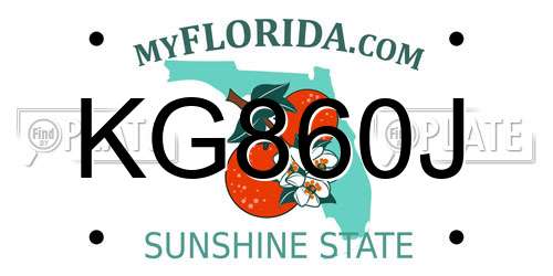KG860J Florida License Plate