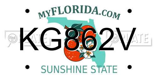 KG862V Florida License Plate