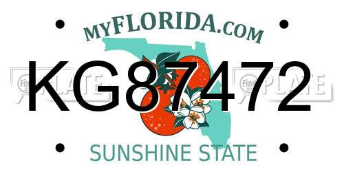 KG87472 Florida License Plate