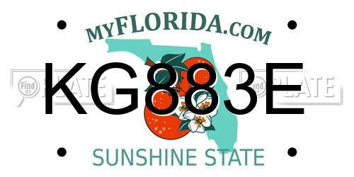 KG883E Florida License Plate