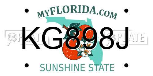 KG898J Florida License Plate
