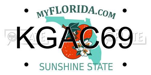 KGAC69 Florida License Plate