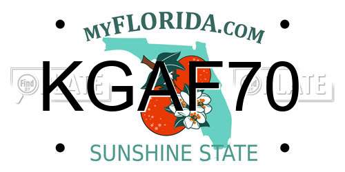 KGAF70 Florida License Plate
