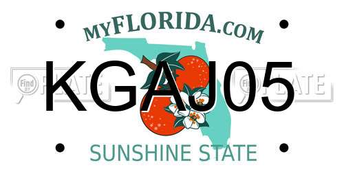 KGAJ05 Florida License Plate