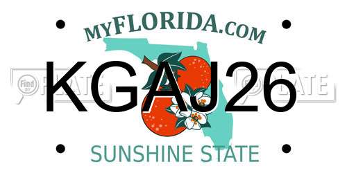 KGAJ26 Florida License Plate