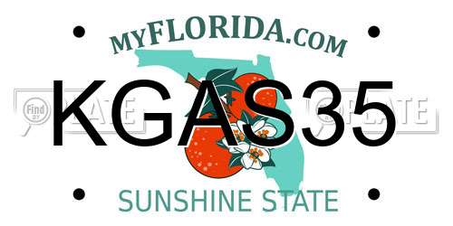 KGAS35 Florida License Plate