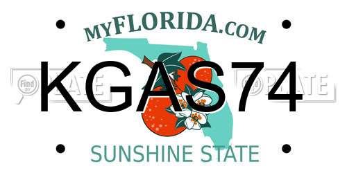 KGAS74 Florida License Plate