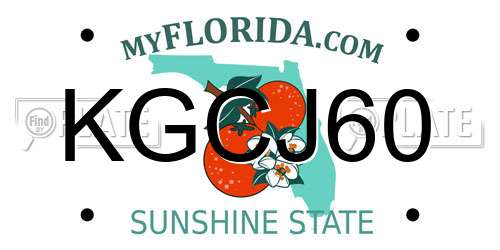 KGCJ60 Florida License Plate