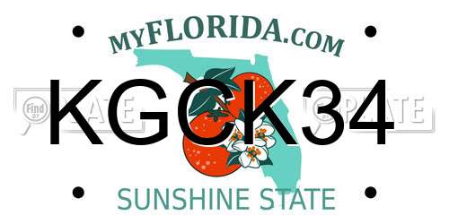 KGCK34 Florida License Plate