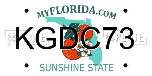 KGDC73 Florida License Plate