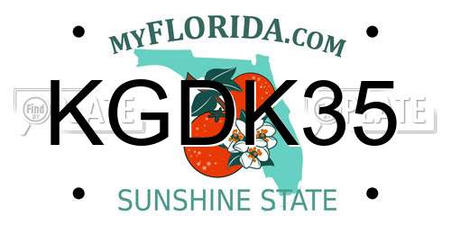 KGDK35 Florida License Plate
