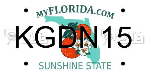 KGDN15 Florida License Plate