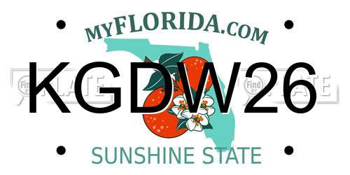 KGDW26 Florida License Plate
