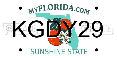 KGDY29 Florida License Plate