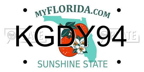 KGDY94 Florida License Plate