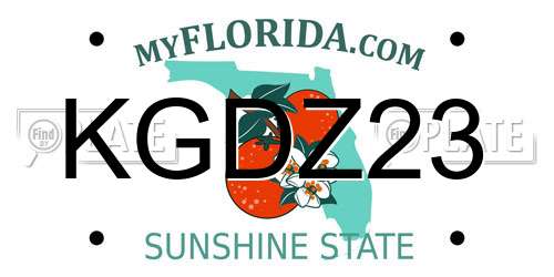 KGDZ23 Florida License Plate