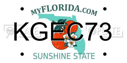 KGEC73 Florida License Plate