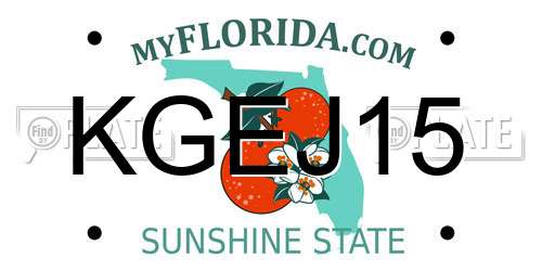 KGEJ15 Florida License Plate