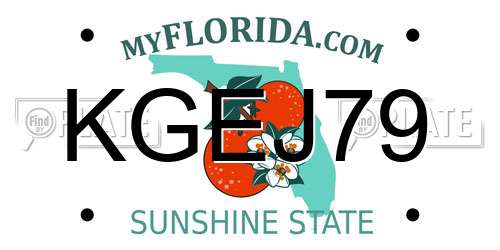 KGEJ79 Florida License Plate