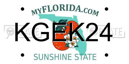 KGEK24 Florida License Plate