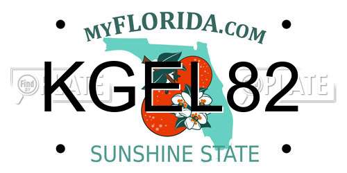 KGEL82 Florida License Plate