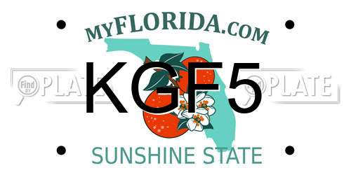 KGF5 Florida License Plate