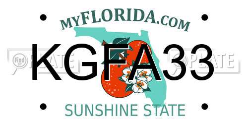 KGFA33 Florida License Plate