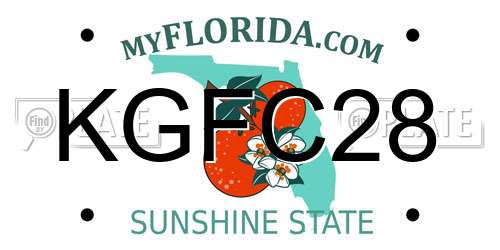 KGFC28 Florida License Plate