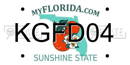 KGFD04 Florida License Plate