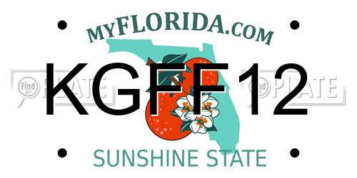 KGFF12 Florida License Plate