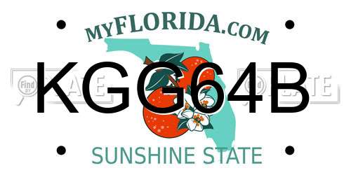 KGG64B Florida License Plate