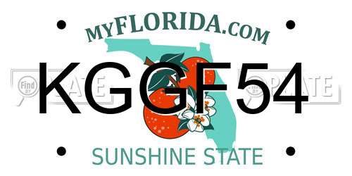 KGGF54 Florida License Plate