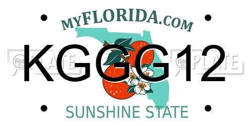 KGGG12 Florida License Plate