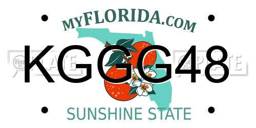 KGGG48 Florida License Plate
