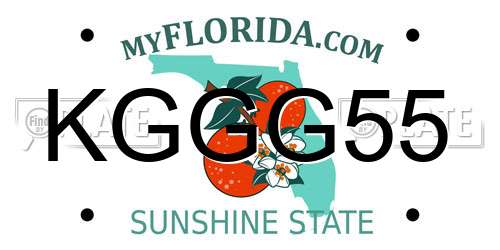 KGGG55 Florida License Plate