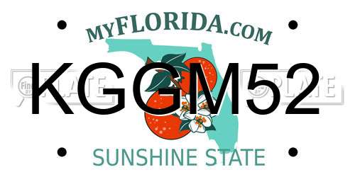 KGGM52 Florida License Plate