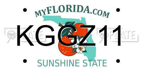 KGGZ11 Florida License Plate