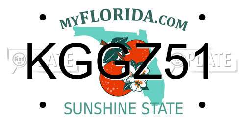 KGGZ51 Florida License Plate